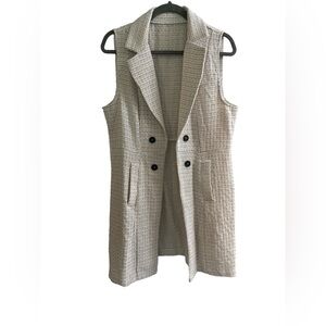 Plaid Lapel Collar Vest Coat